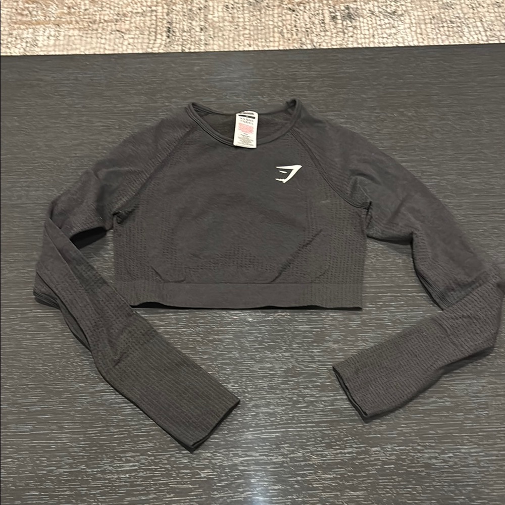 Gymshark Charcoal Long Sleeve Crop Top